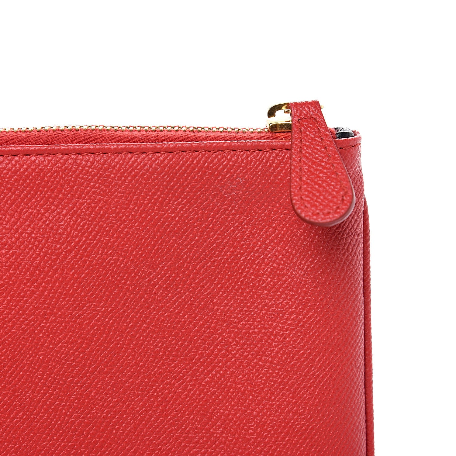 Balenciaga Calfskin Logo Large Zip Pouch Rouge Coquelicot 8 of 8