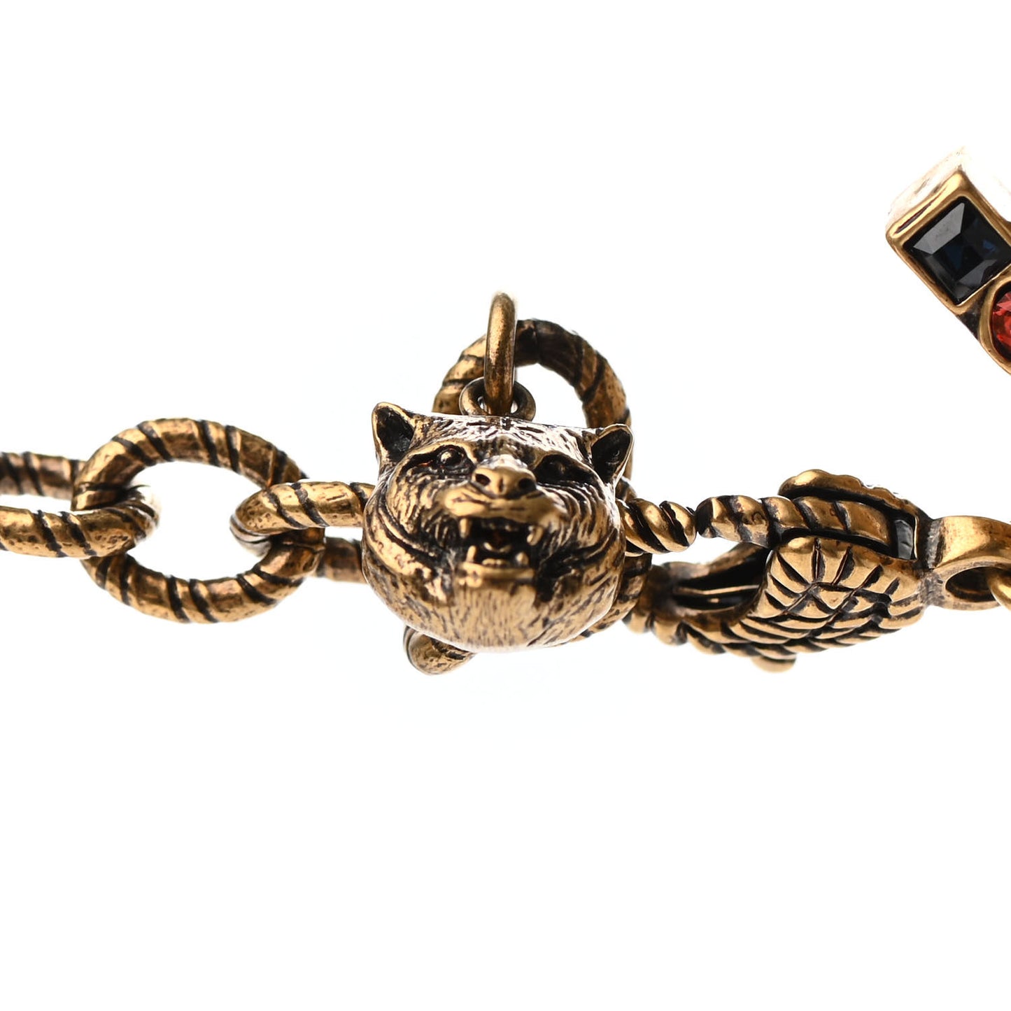 Crystal Pearl Marmont Necklace Aged Gold Multicolor