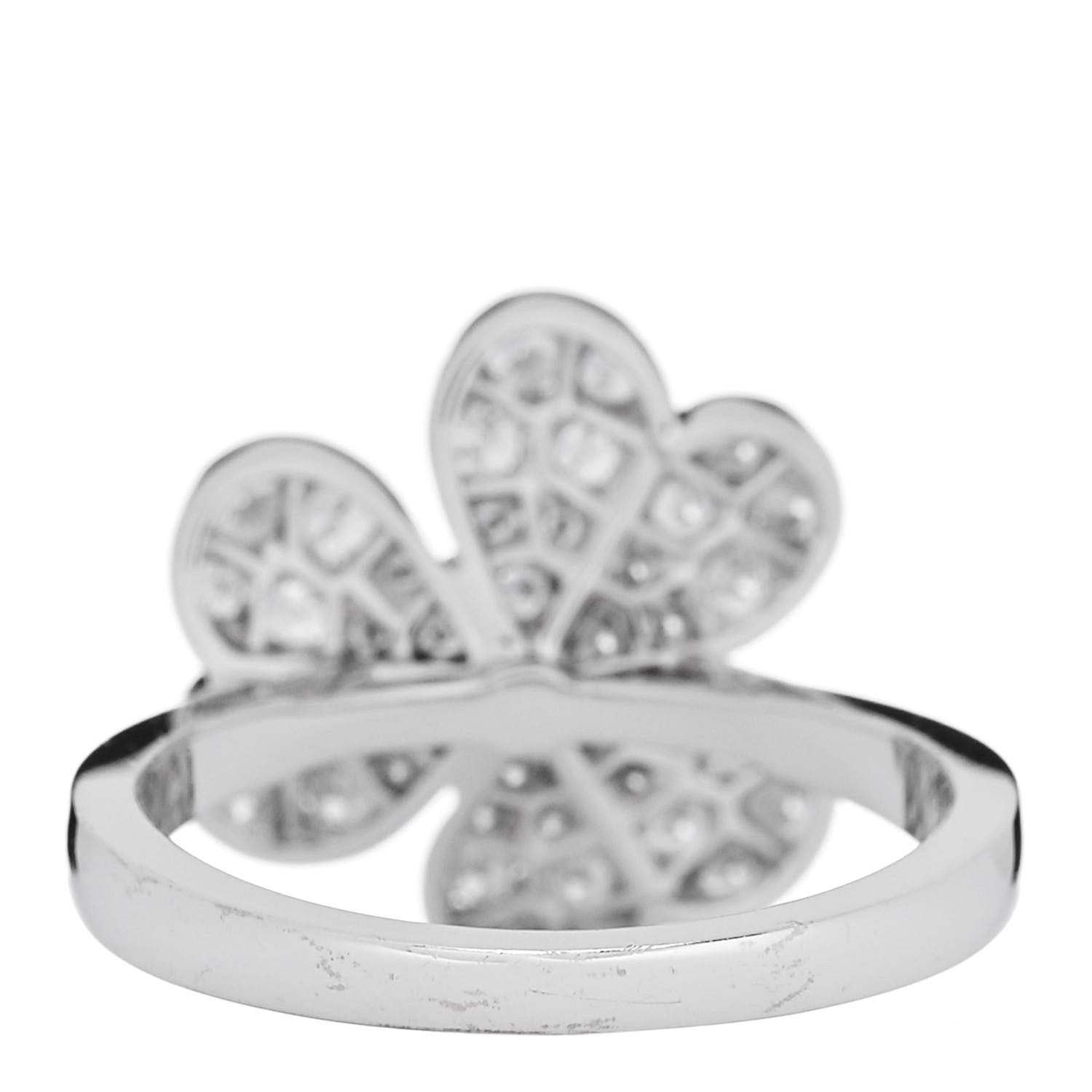 Van Cleef & Arpels 18K White Gold Diamond Small Frivole Ring 52 6 4 of 6