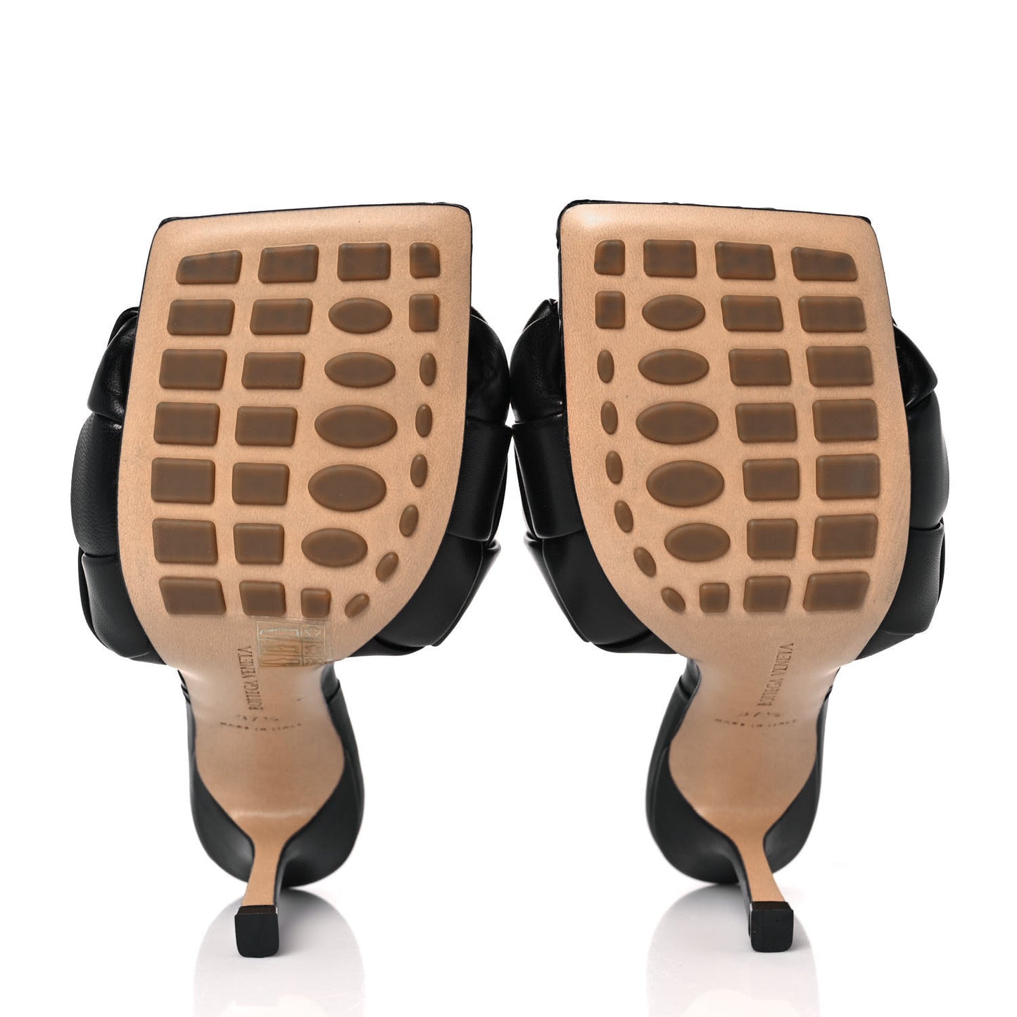 Nappa Maxi Intrecciato Lido Mule Sandals 37.5 Black