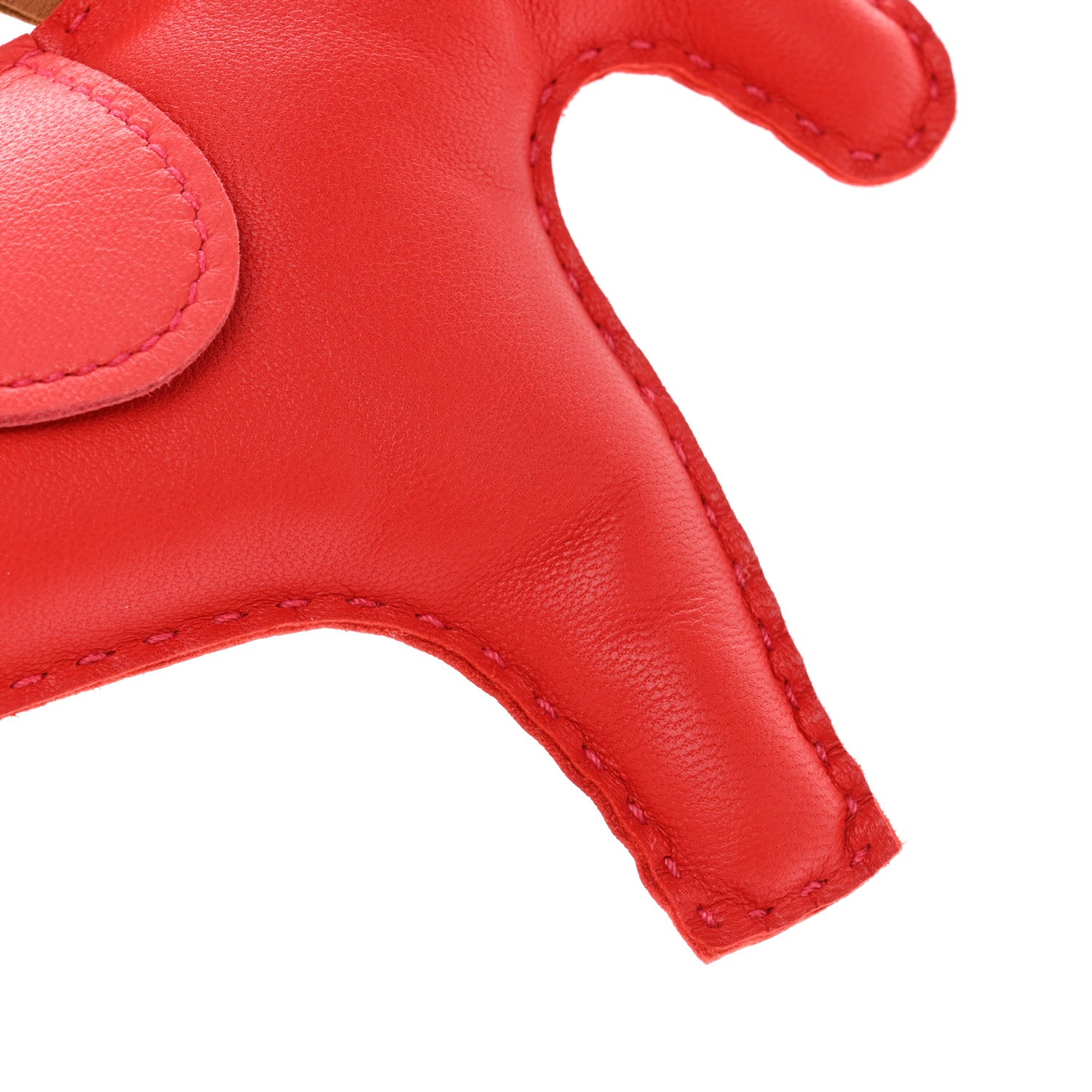 Hermes Milo Lambskin Grigri Rodeo Horse Bag Charm GM Rouge Indien Gold Bougainvillea 4 of 5