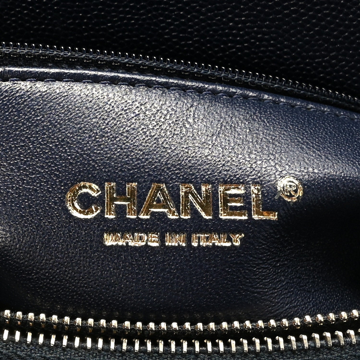 Chanel Caviar Chevron Quilted Medium Coco Handle Flap Navy Blue 6 of 9