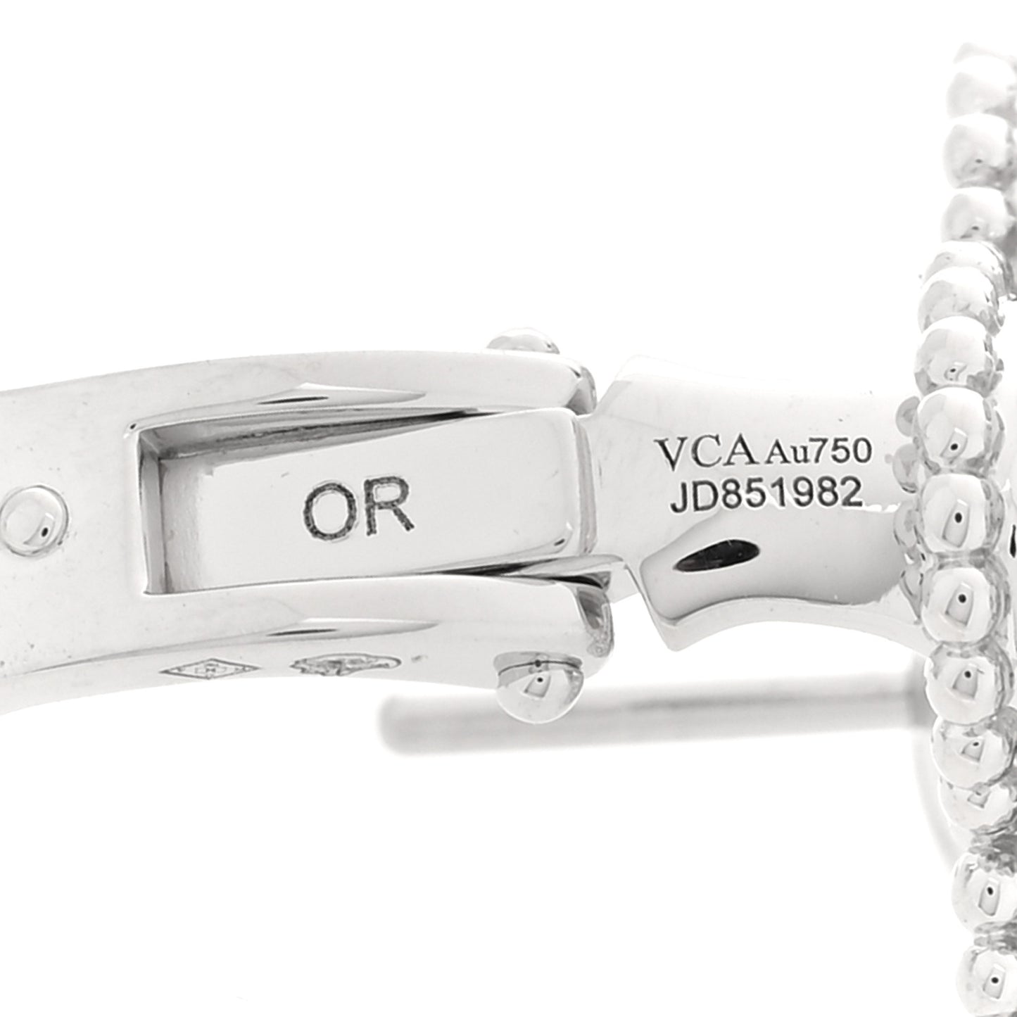 18K White Gold Diamond Vintage Alhambra Earrings