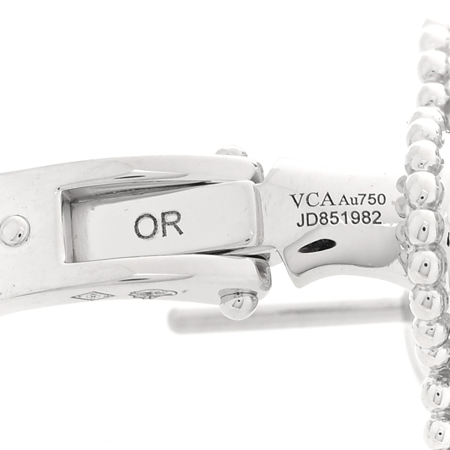 Van Cleef & Arpels 18K White Gold Diamond Vintage Alhambra Earrings 4 of 4