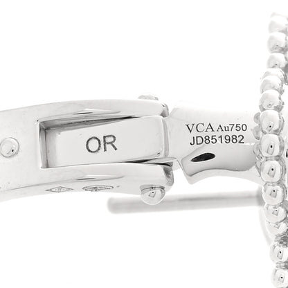 Van Cleef & Arpels 18K White Gold Diamond Vintage Alhambra Earrings 4 of 4