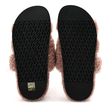 Hermes Woolskin Womens Chypre Sandals 39.5 Bois De Santal 6 of 8