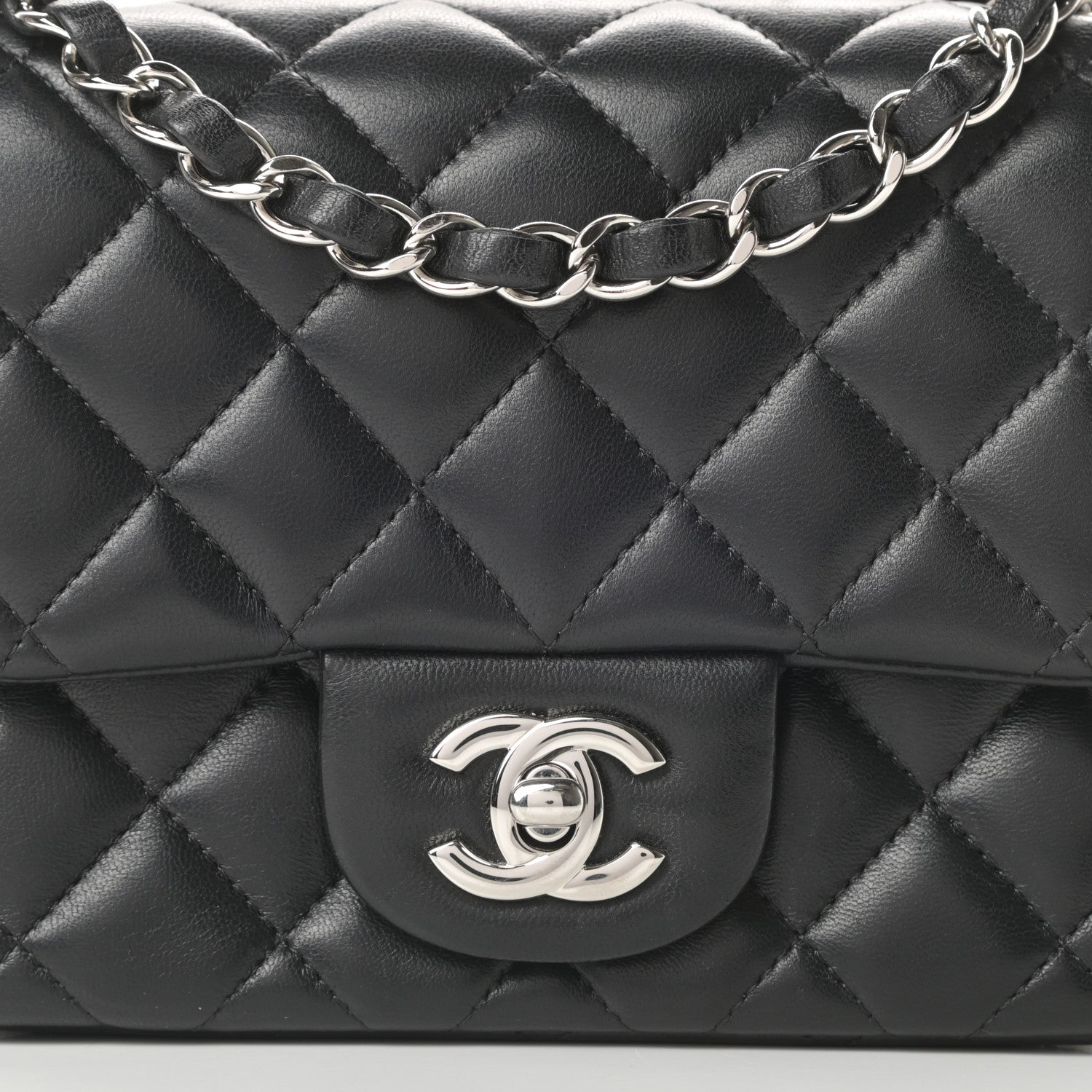 Chanel Lambskin Quilted Mini Square Flap Black 8 of 12
