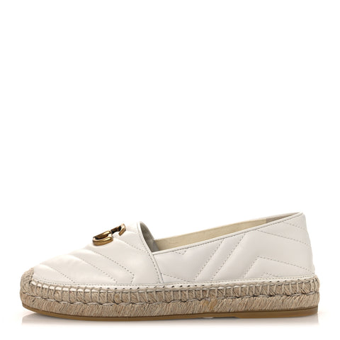 Nappa Matelasse GG Marmont Espadrilles 37.5 Great White