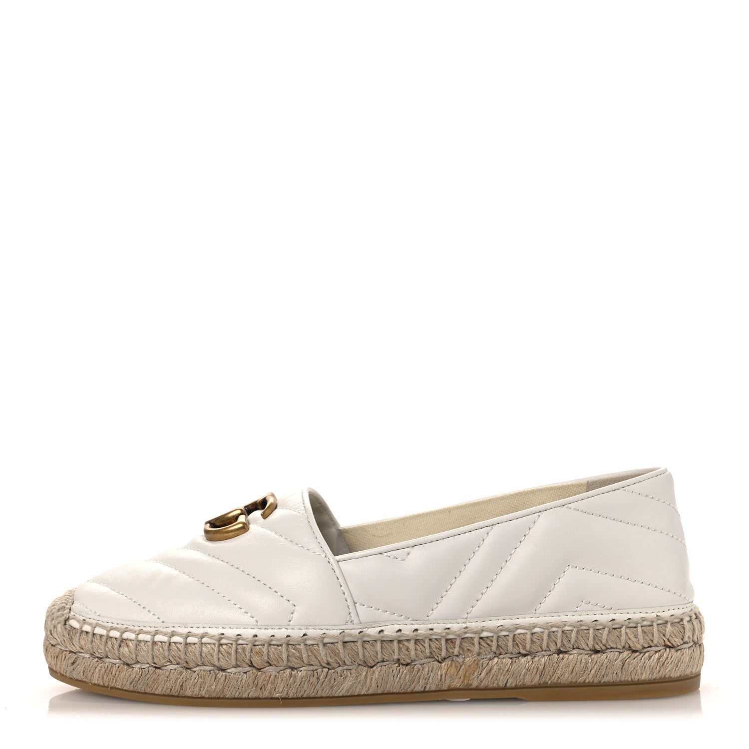Gucci Nappa Matelasse GG Marmont Espadrilles 37.5 Great White 1 of 13