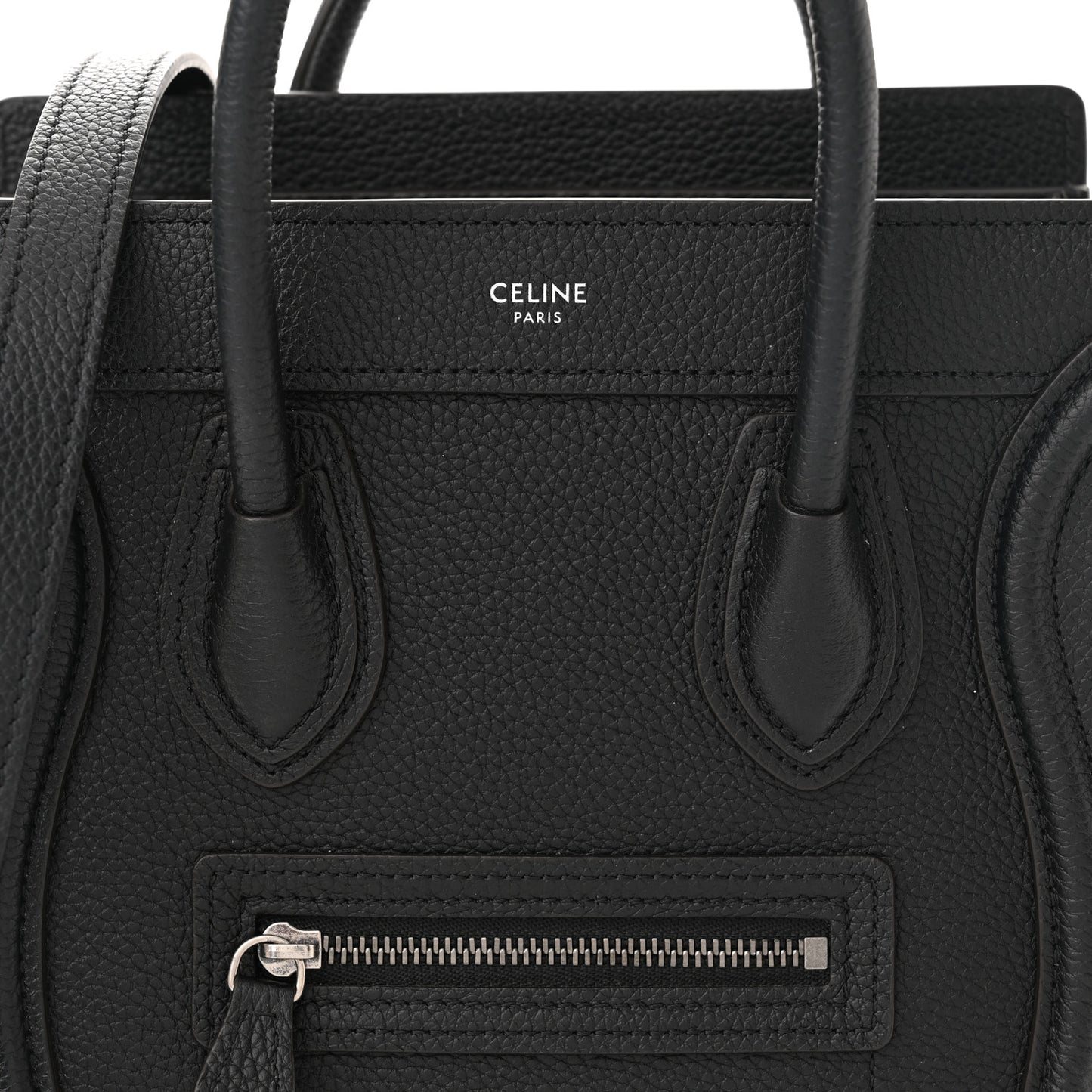 Drummed Calfskin Nano Luggage Black