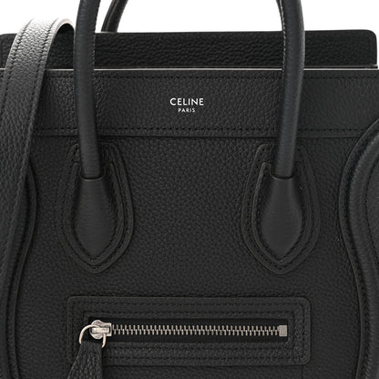 Celine Drummed Calfskin Nano Luggage Black 9 of 11