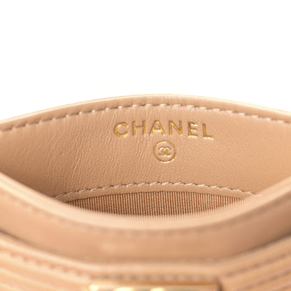 Chanel Lambskin Quilted Boy Card Holder Beige 6 of 10