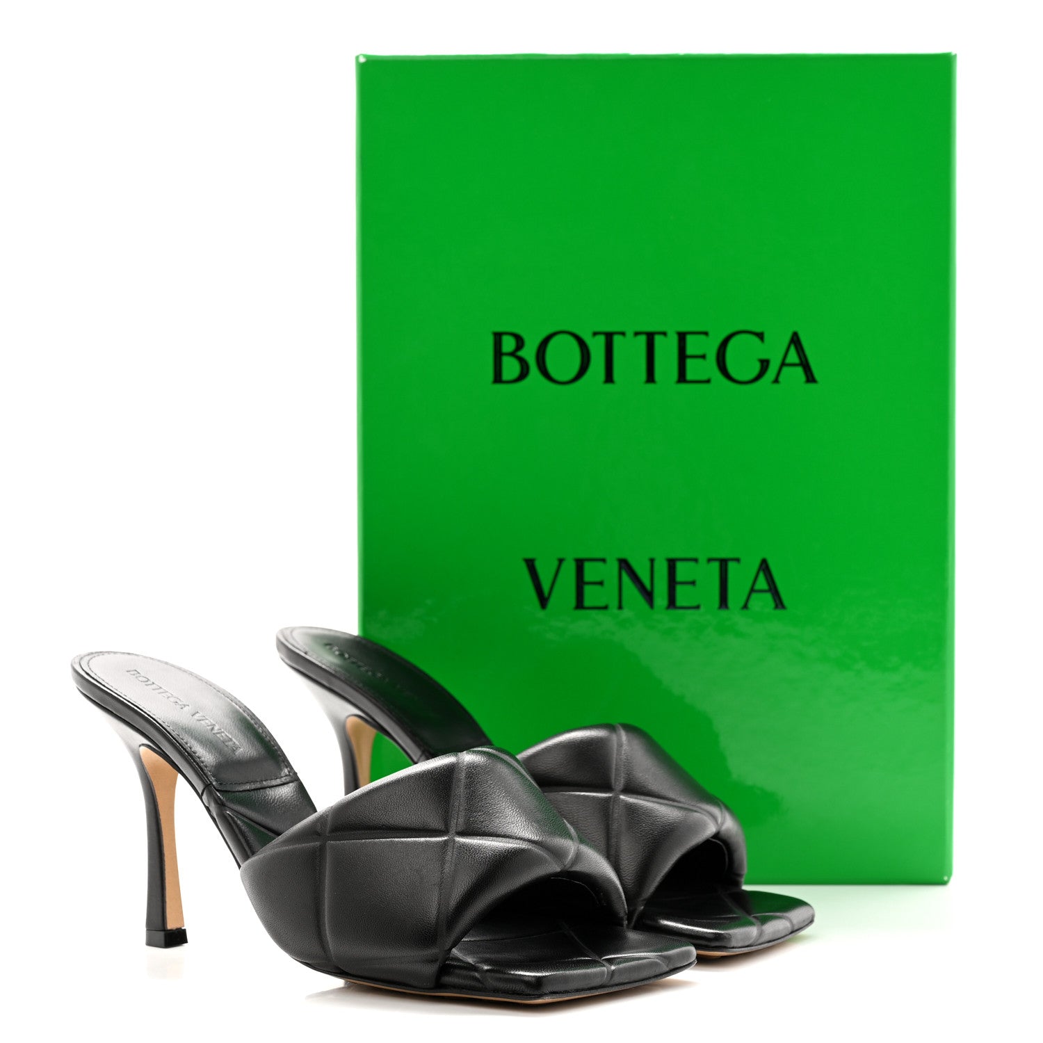 Bottega Veneta Nappa Quilted Rubber Lido Mule Sandals 38 Black 15 of 15