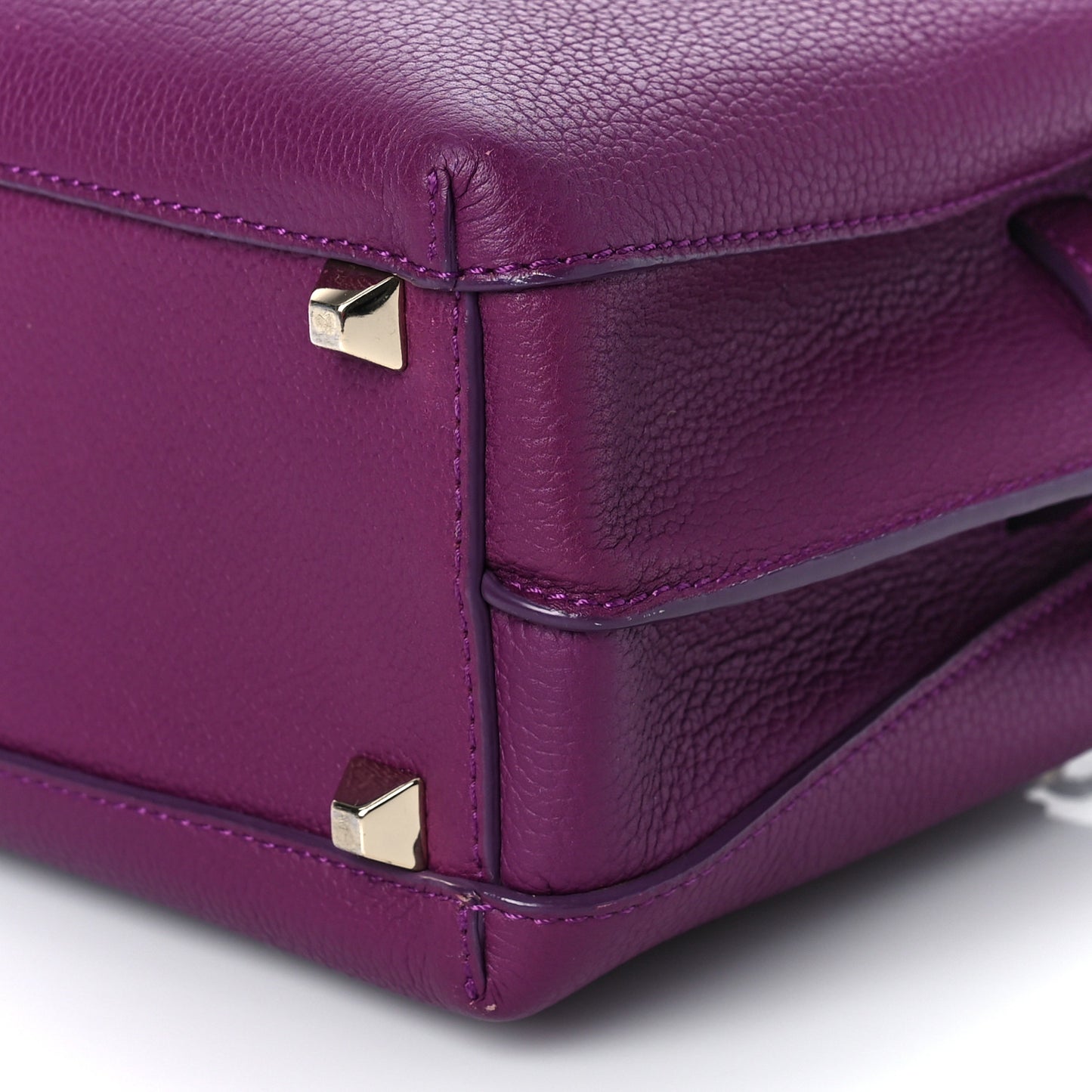 Grained Calfskin Mini Milla Tote Purple