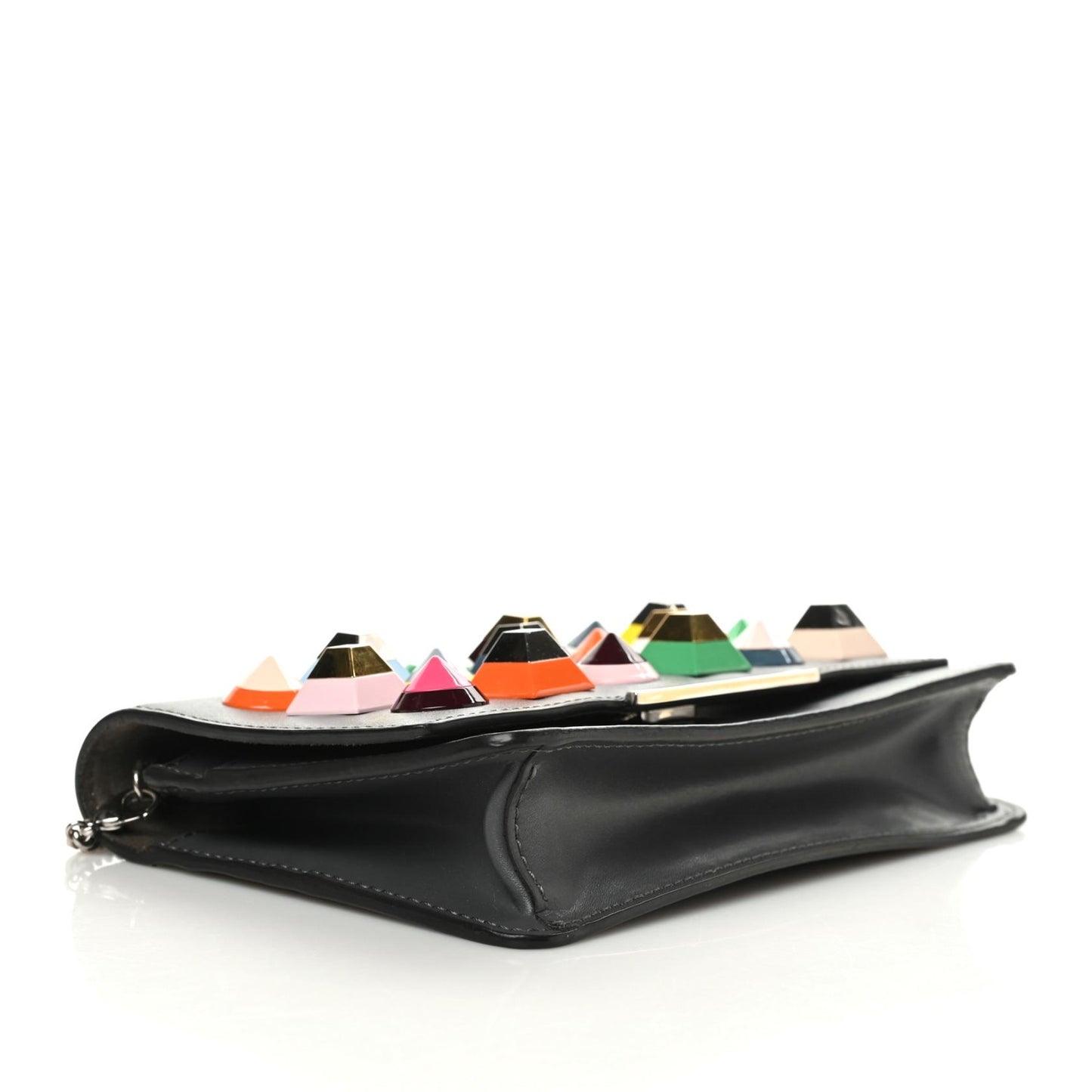 Vitello Liberty Studded Tube Wallet On Chain Asfalto Multicolor