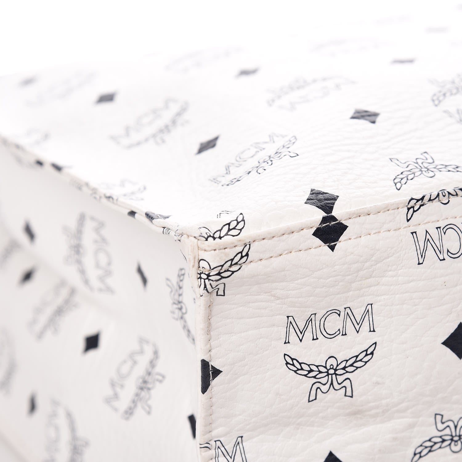 MCM Visetos Shopper Tote White 19 of 25