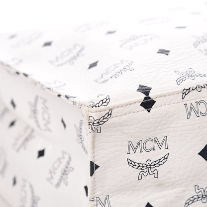 MCM Visetos Shopper Tote White 19 of 25