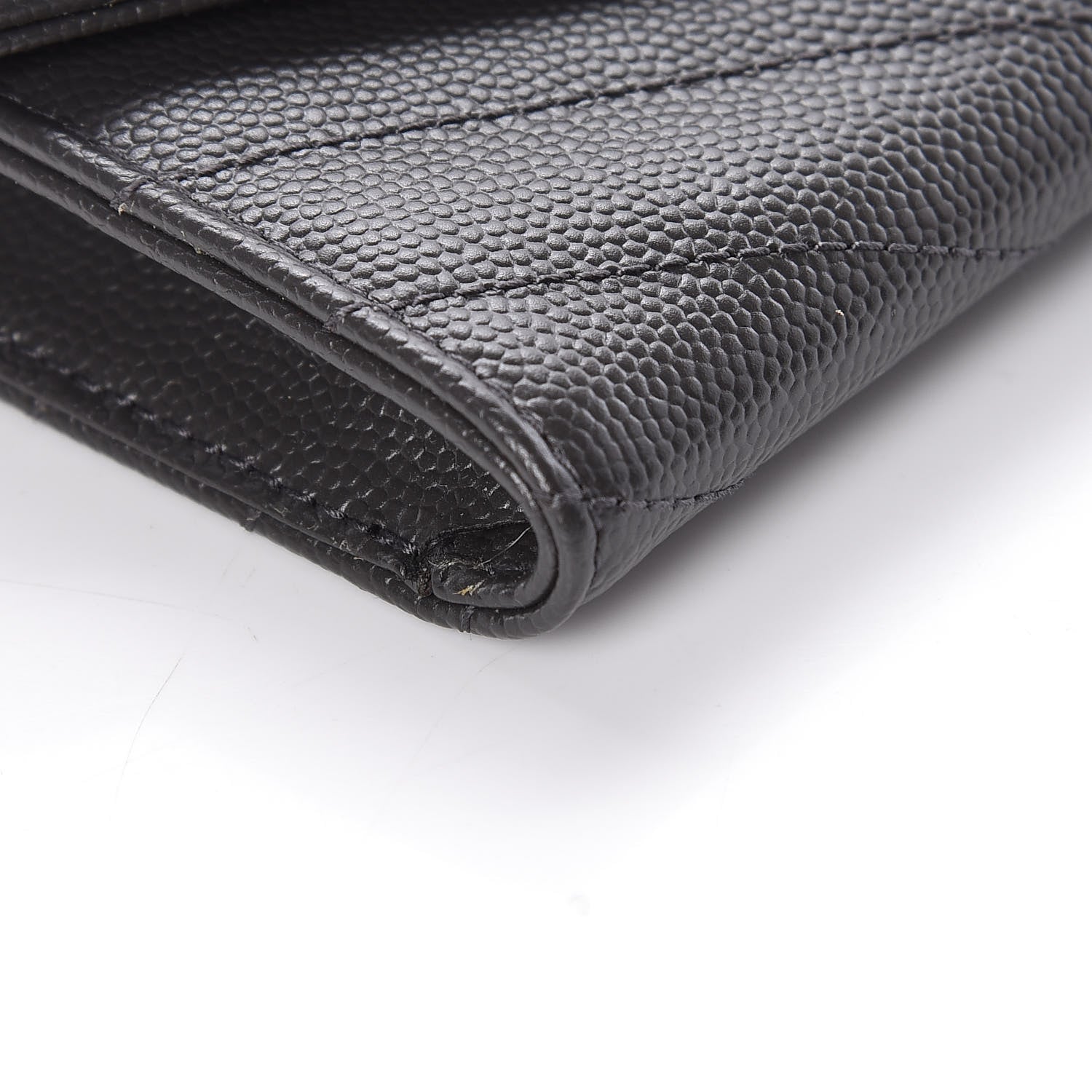Saint Laurent Grain De Poudre Matelasse Chevron Small Monogram Envelope Wallet Earth 8 of 9