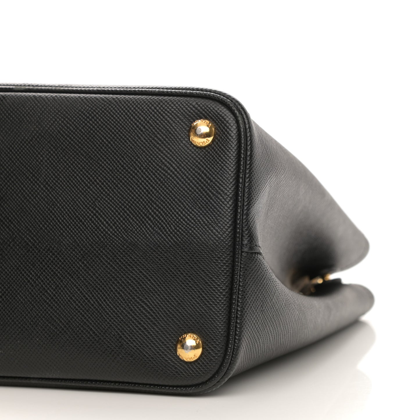 Saffiano Cuir Small Double Bag Black Fuoco