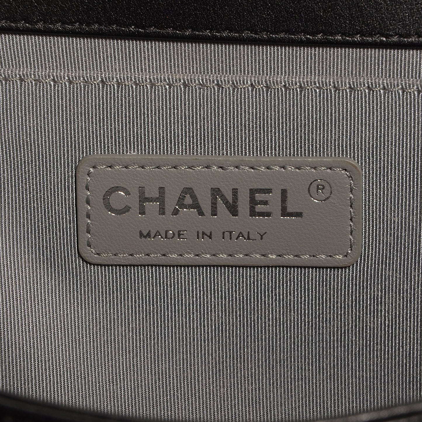 Metallic Calfskin Quilted Medium Boy Flap Black