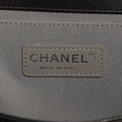 Chanel Metallic Calfskin Quilted Medium Boy Flap Black 6 of 8