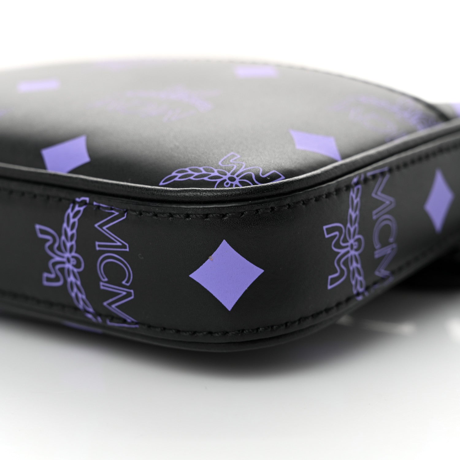 MCM Calfskin Color Splash Pouch on Chain Dahlia Purple 9 of 11