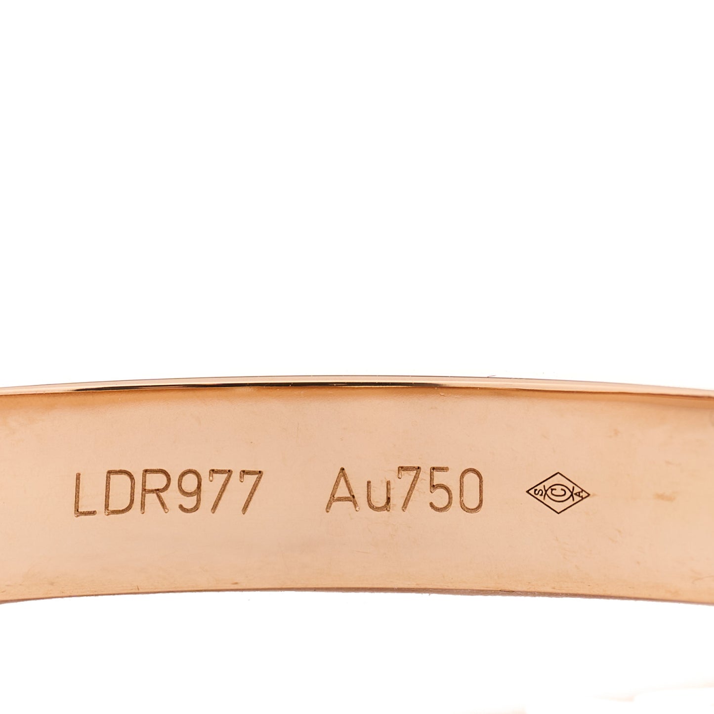 18K Pink Gold 4 Diamond LOVE Bracelet 17