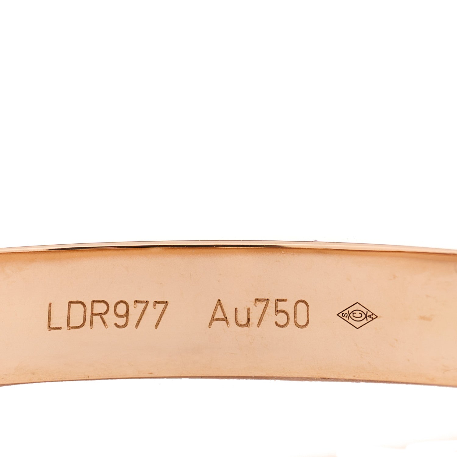 Cartier 18K Pink Gold 4 Diamond LOVE Bracelet 17 4 of 4