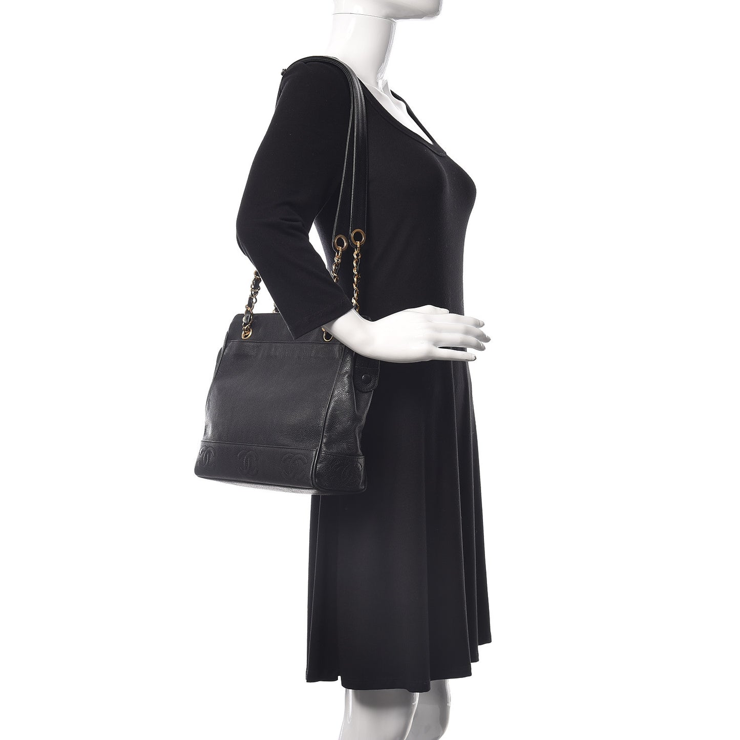 Caviar CC Shoulder Bag Black