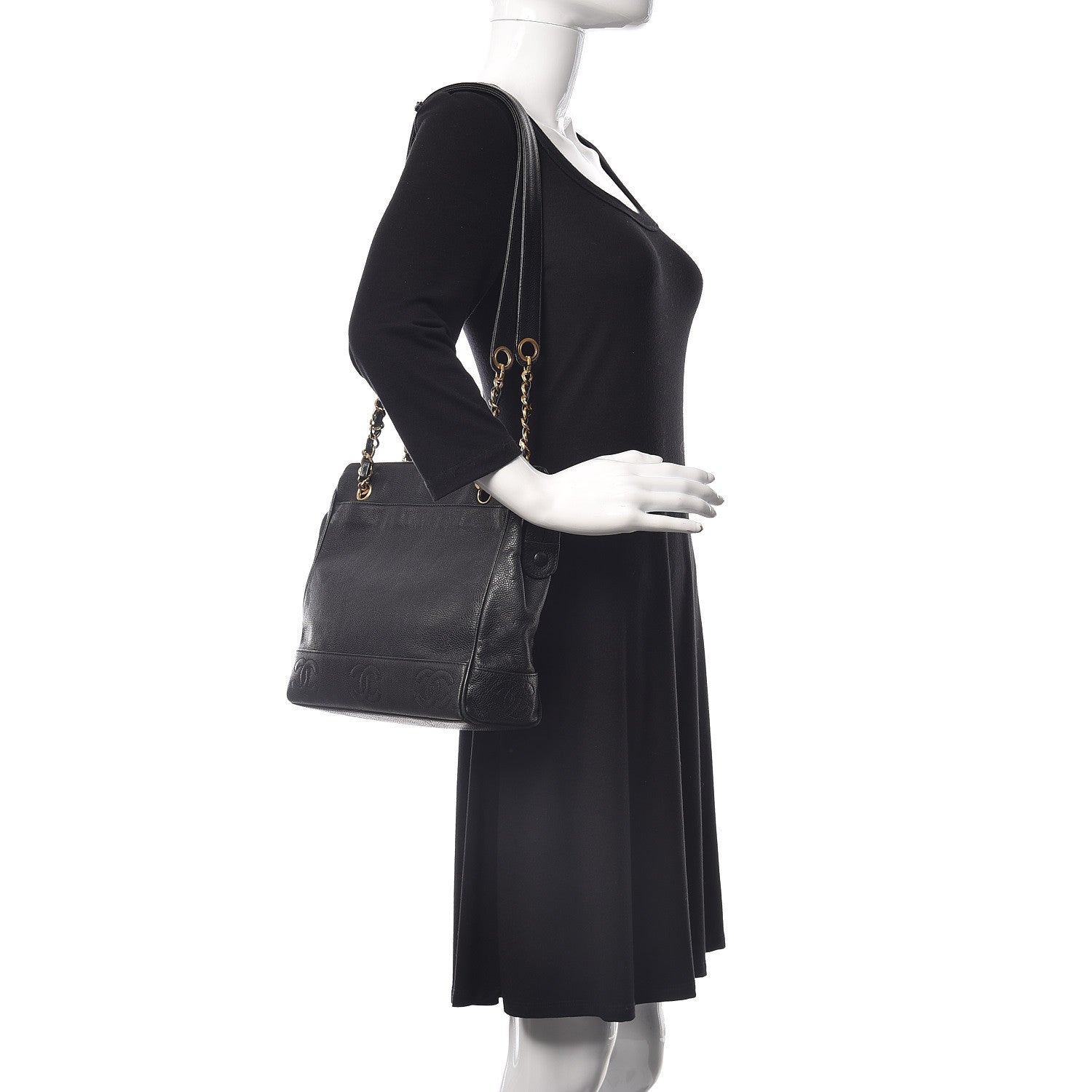 Chanel Caviar CC Shoulder Bag Black 2 of 14
