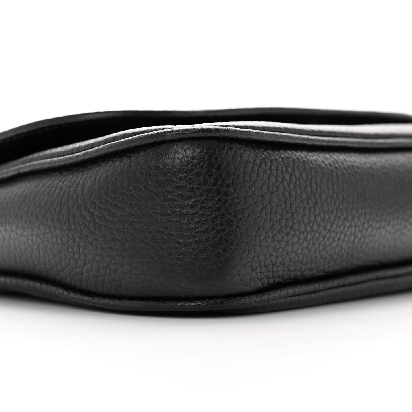 Pebbled Calfskin Medium Soho Flap Crossbody Black
