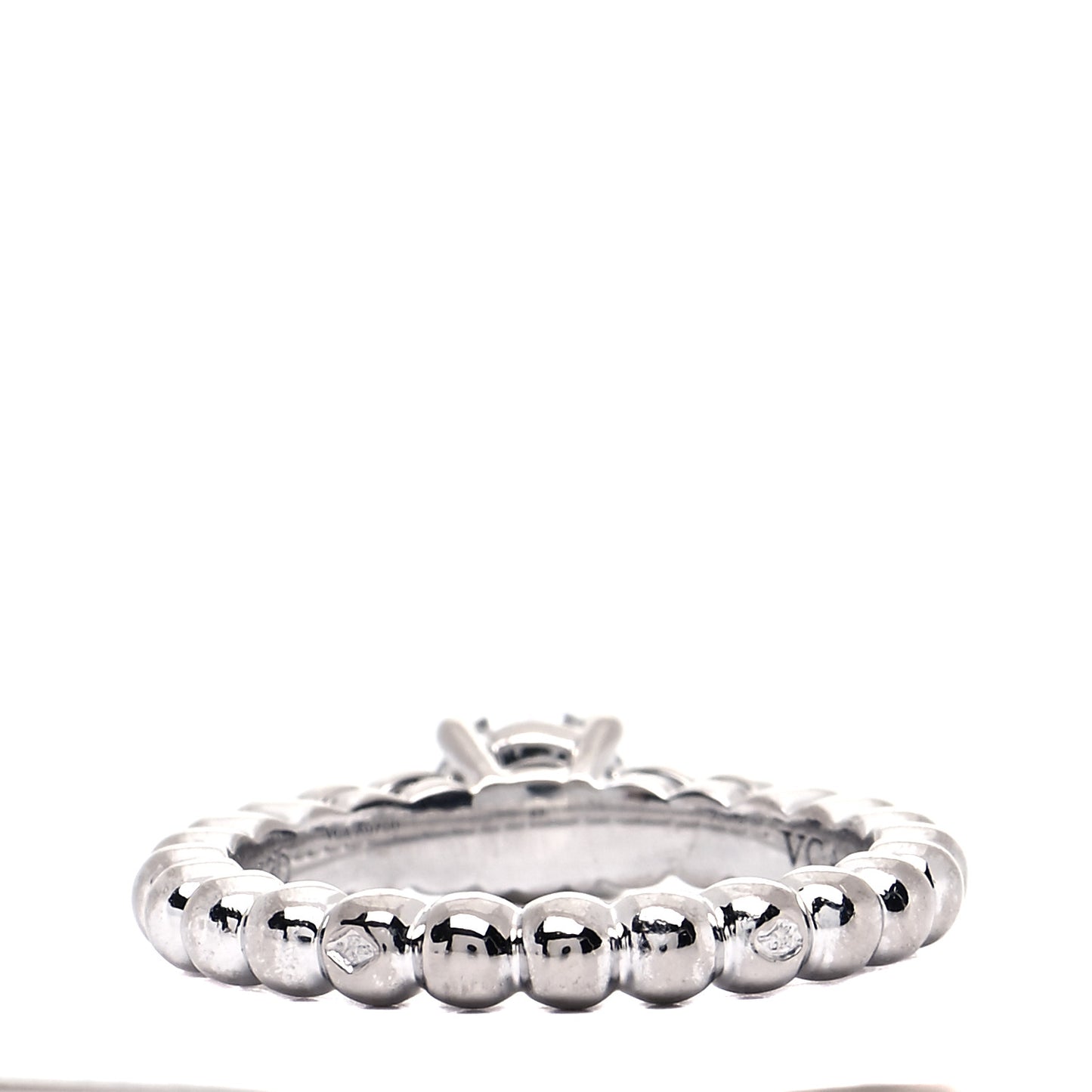 Platinum Diamond .53ct Perlee Solitaire Engagement Ring 49 4.75
