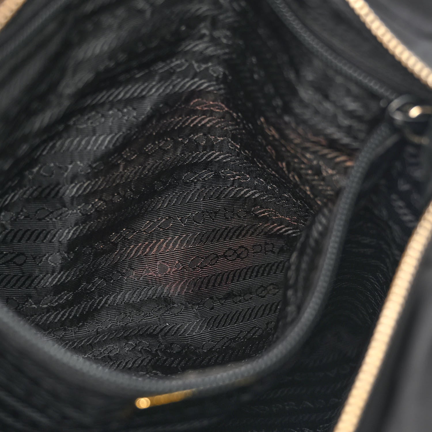 Prada Tessuto Nylon Chain Shoulder Bag Black 7 of 12