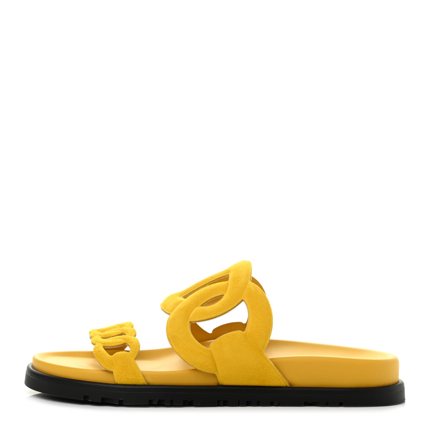 Hermes Suede Goatskin Extra Sandals 36.5 Jaune Sable 1 of 8
