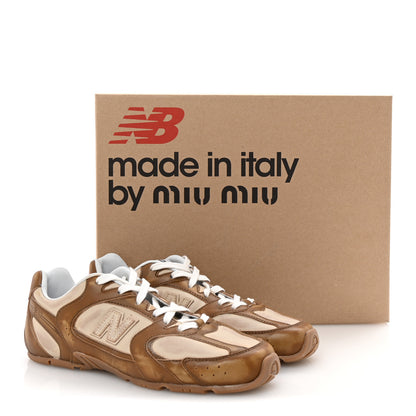Miu Miu X NEW BALANCE Bleached Calfskin 530 SL Sneakers 38 Cinnamon Travertine Gray 10 of 10
