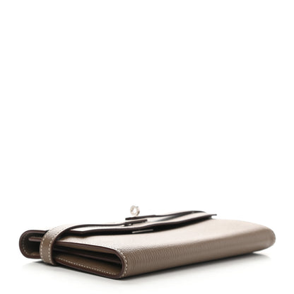 Hermes Chevre Mysore Kelly Longue Wallet Etoupe 4 of 6