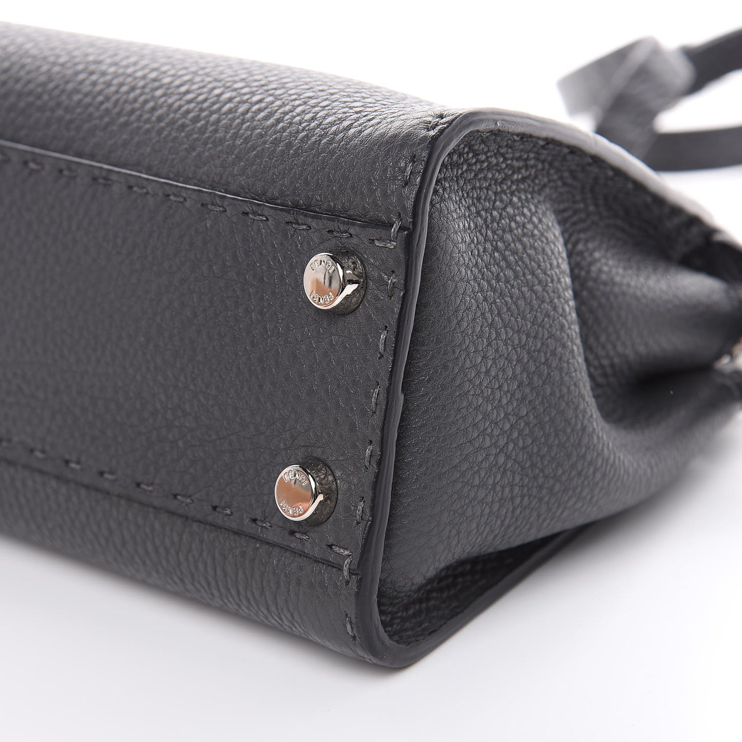 Cuoio Romano Selleria Bi-Color Mini Peekaboo Iconic Satchel Asfalto Latte