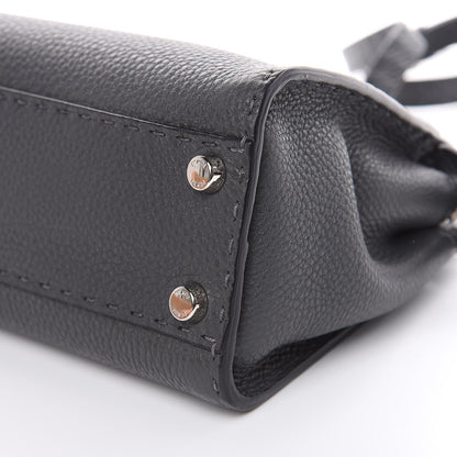 Fendi Cuoio Romano Selleria Bi-Color Mini Peekaboo Iconic Satchel Asfalto Latte 10 of 11