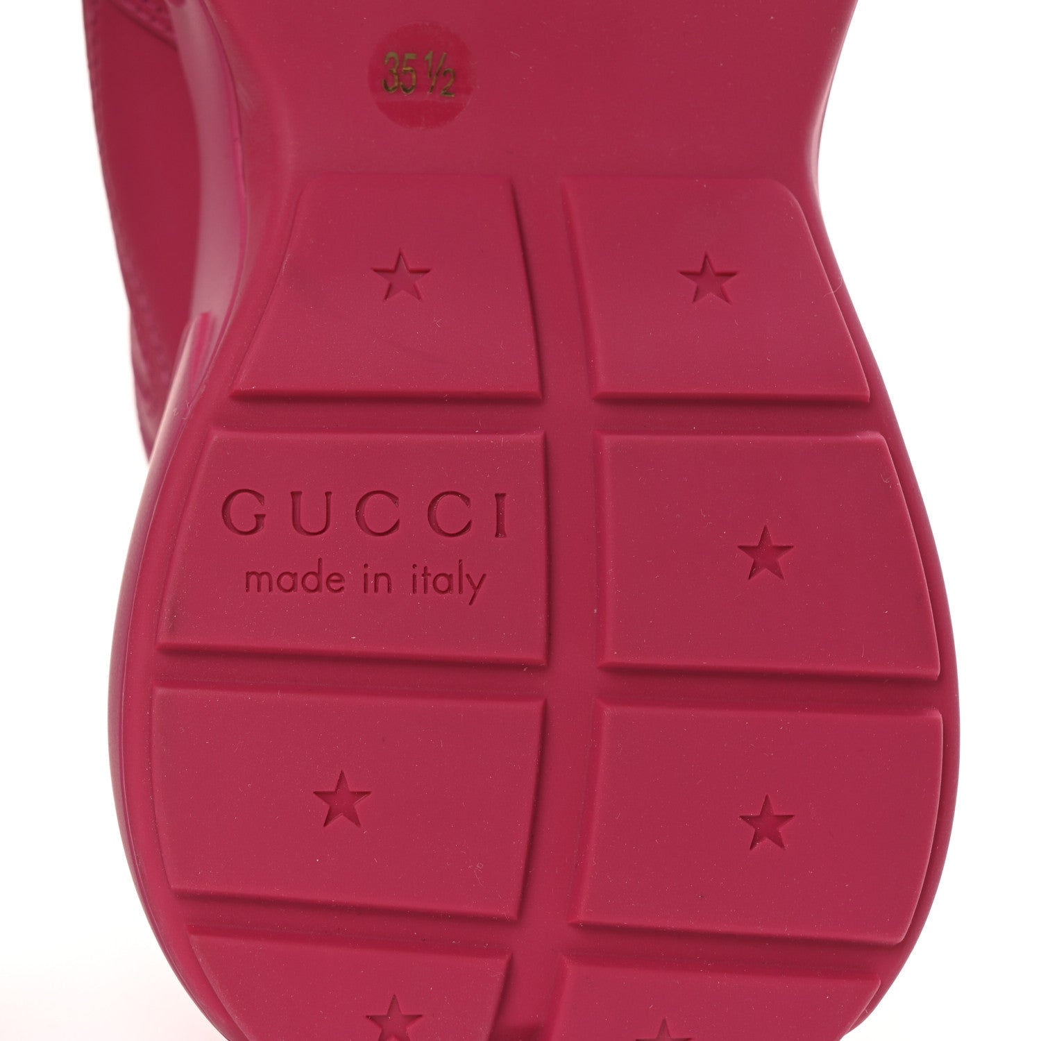 Gucci Calfskin Logo Womens Rhyton Sneakers 35.5 Box Pink 7 of 9