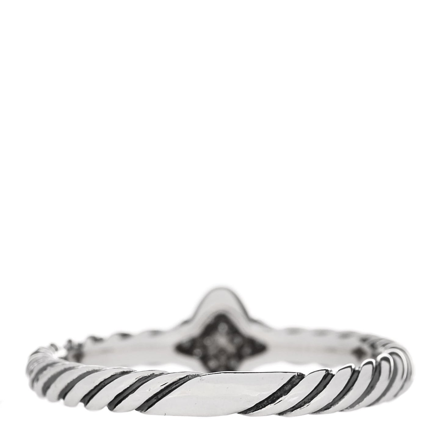 Sterling Silver Diamond Quatrefoil Ring 52 6