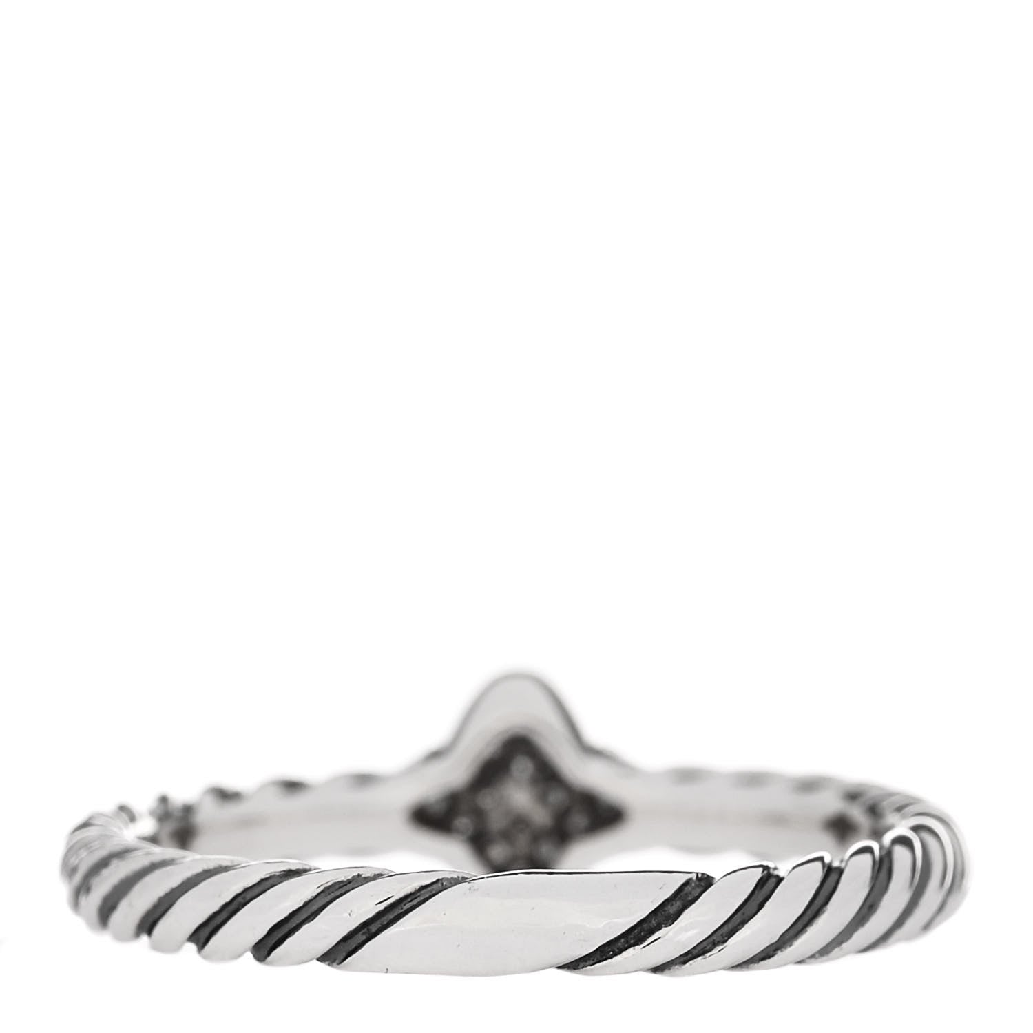 David Yurman Sterling Silver Diamond Quatrefoil Ring 52 6 3 of 4