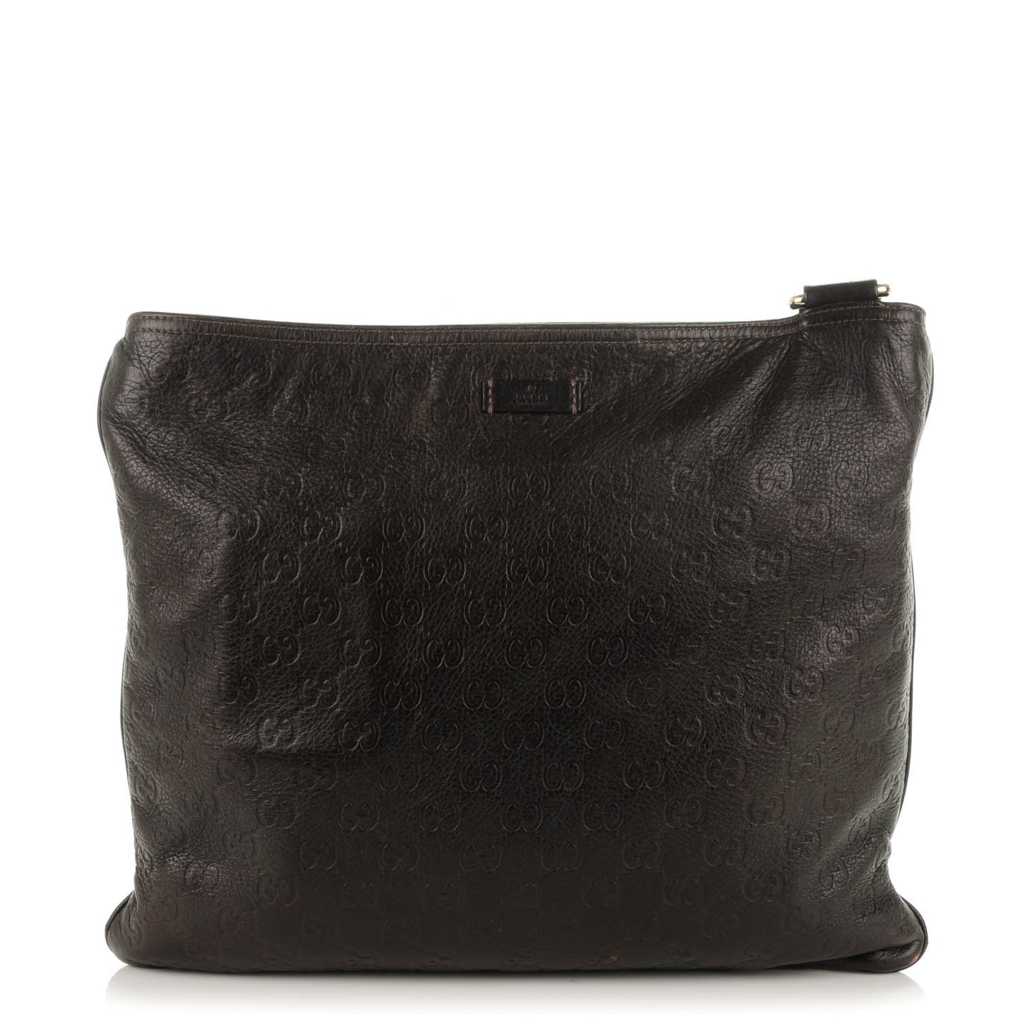 Guccissima Medium Flat Messenger Bag Dark Brown