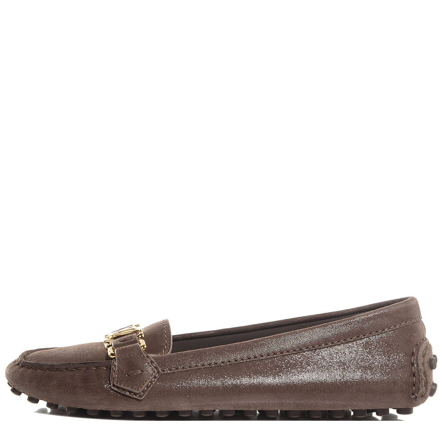 Louis Vuitton Iridescent Suede Oxford Loafers Metallic 37.5 1 of 7