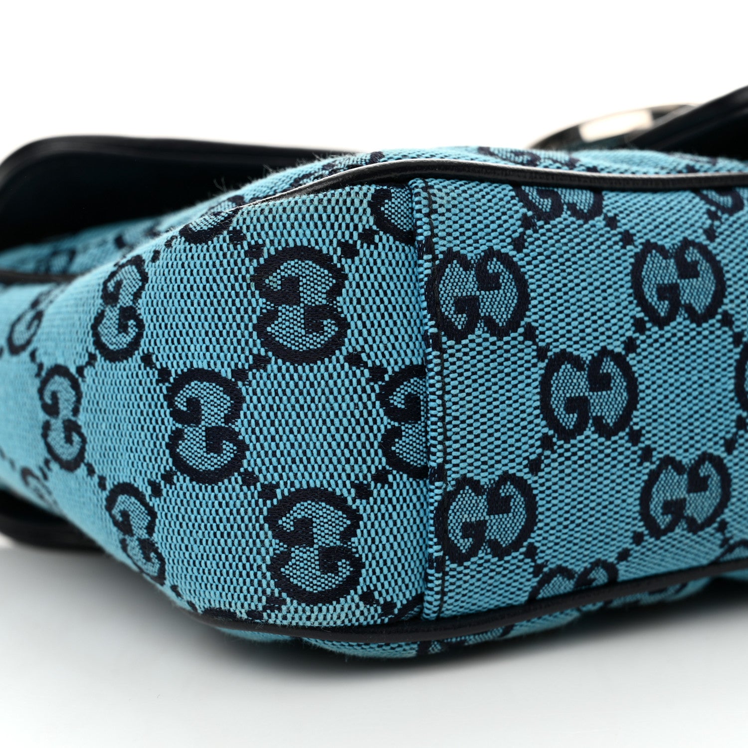 Gucci Monogram Multicolor Matelasse Diagonal Small GG Marmont Shoulder Bag Light Blue 9 of 11