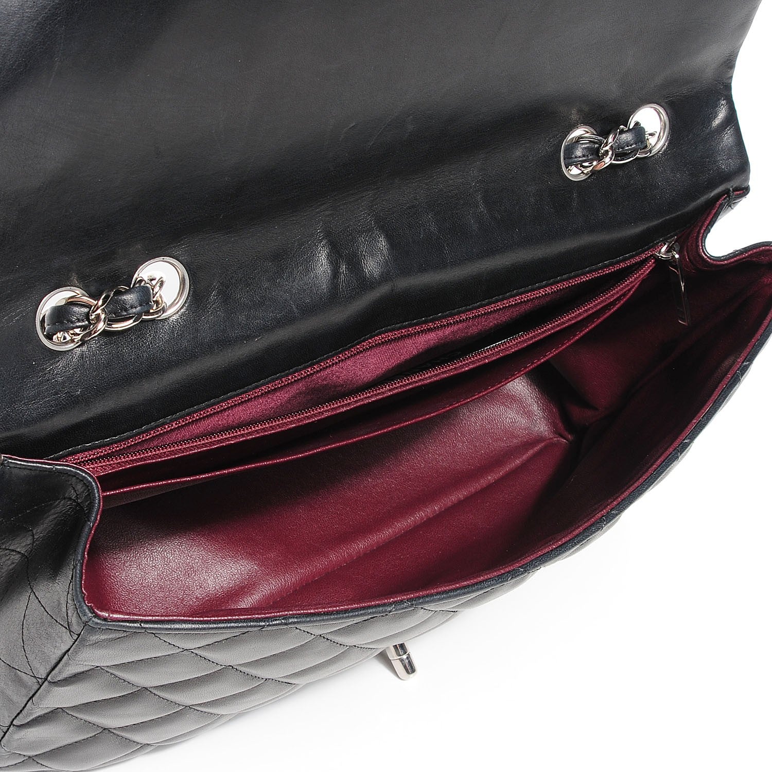 Chanel Lambskin Quilted Jumbo Single Flap Black 4 of 8