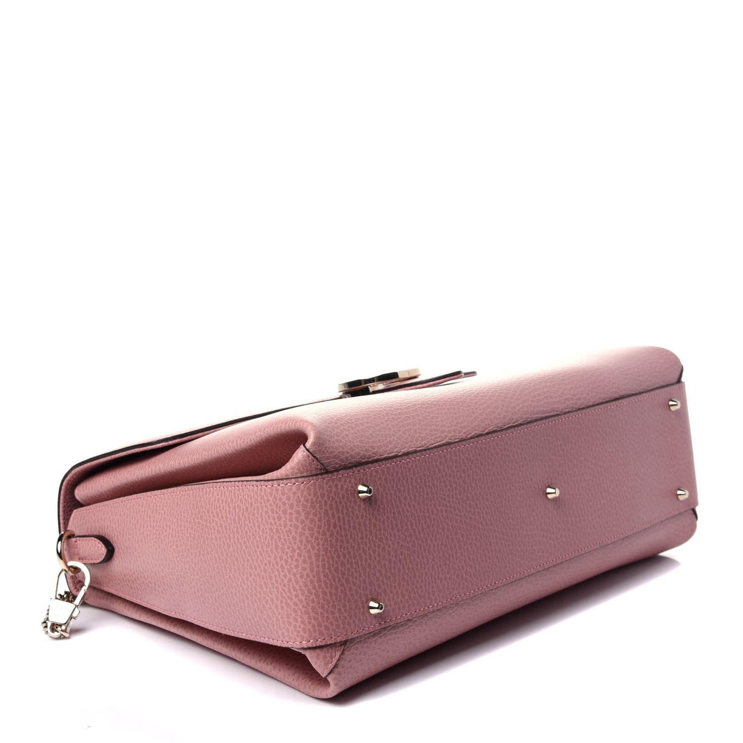 Dollar Calfskin Medium Interlocking G Top Handle Shoulder Bag Soft Pink