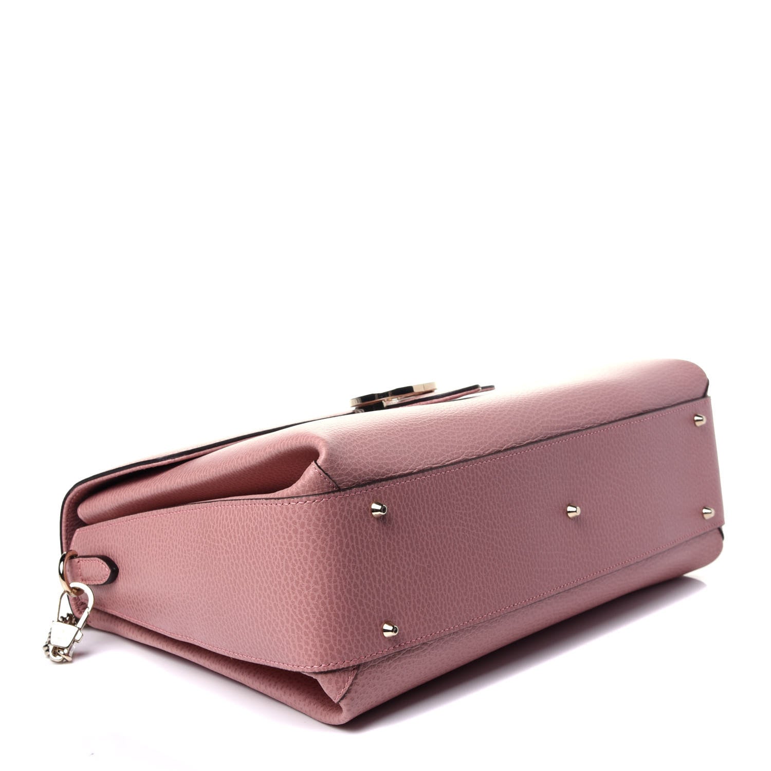 Gucci Dollar Calfskin Medium Interlocking G Top Handle Shoulder Bag Soft Pink 5 of 12