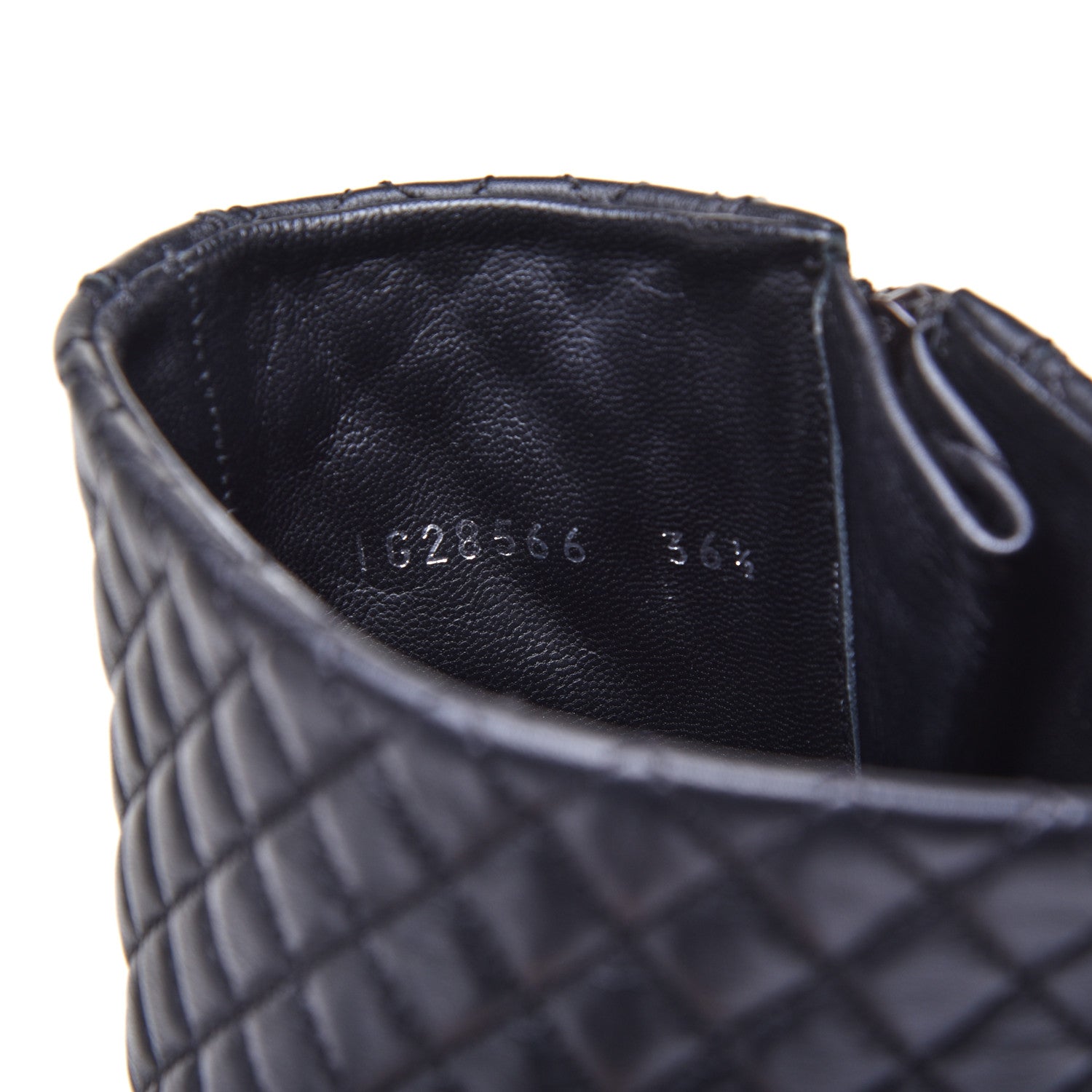 Chanel Calfskin Quilted Biker Boots 36.5 Black 8 of 9
