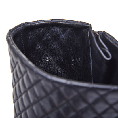 Chanel Calfskin Quilted Biker Boots 36.5 Black 8 of 9
