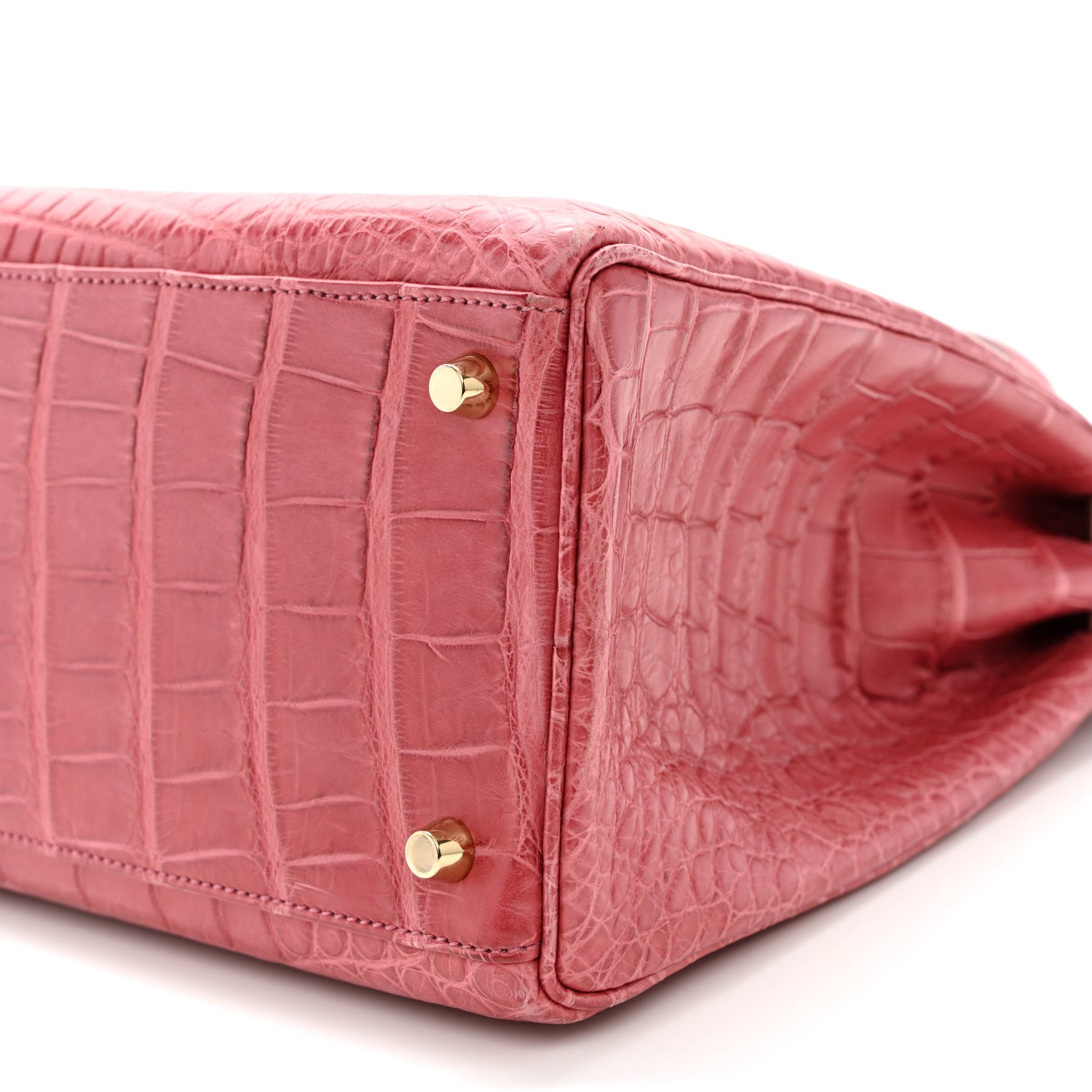 Hermes Matte Alligator Kelly Retourne 35 Rose De Bois 10 of 17